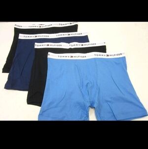 Tommy Hilfiger Men's 4 Pack Boxer Briefs - Black, Navy, Light Blue, Size XL, XXL
